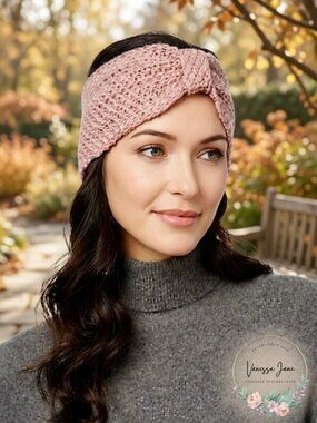 Marcus Adler Rhinestone Knit Headband, Blush